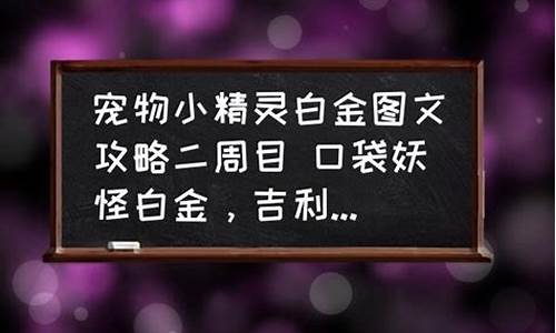 白金攻略二周目详解_白金二攻略二周目